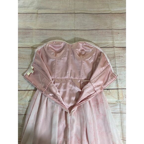 Erin Featherstone Women's Watercolor Pink Rose Watercolor Chiffon Dress - 4 - Picture 12 of 14